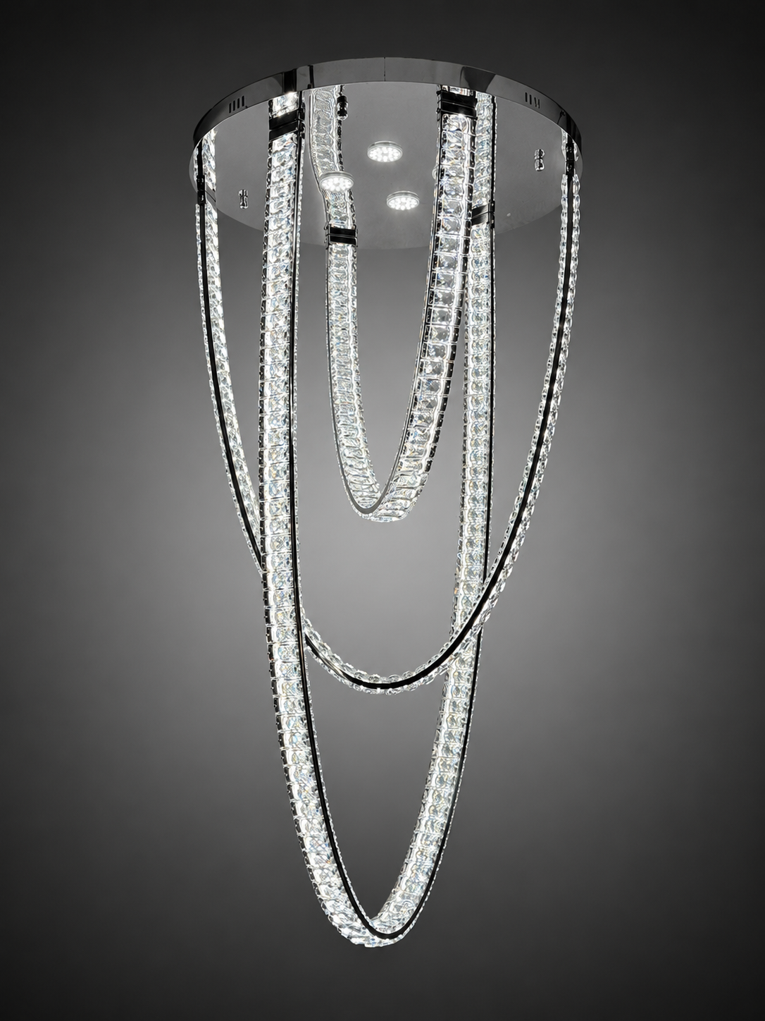 Modern Waterfall Crystal LED Chandelier 600mm 19059-600