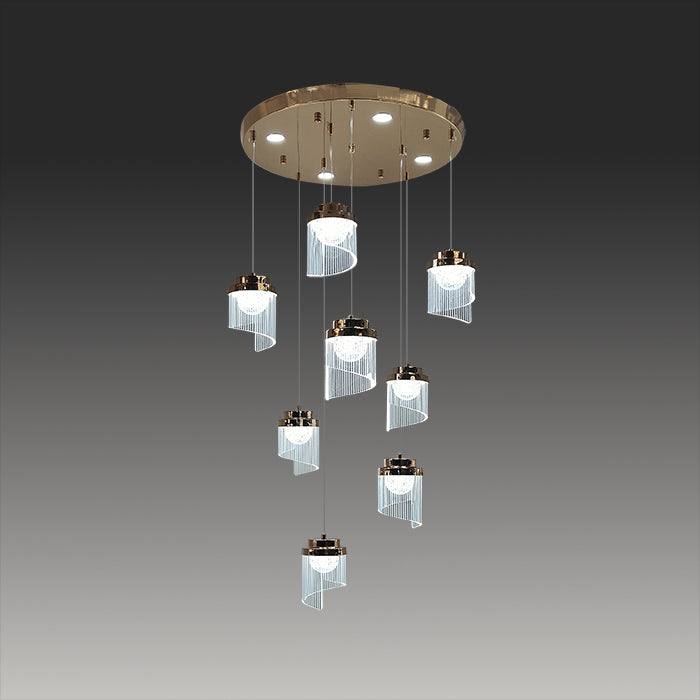 Modern chandelier with multiple pendant lights