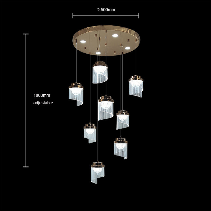 Luxury stair pendant size diagram NZ