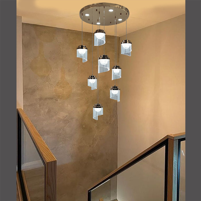 Modern chandelier staircase light Auckland