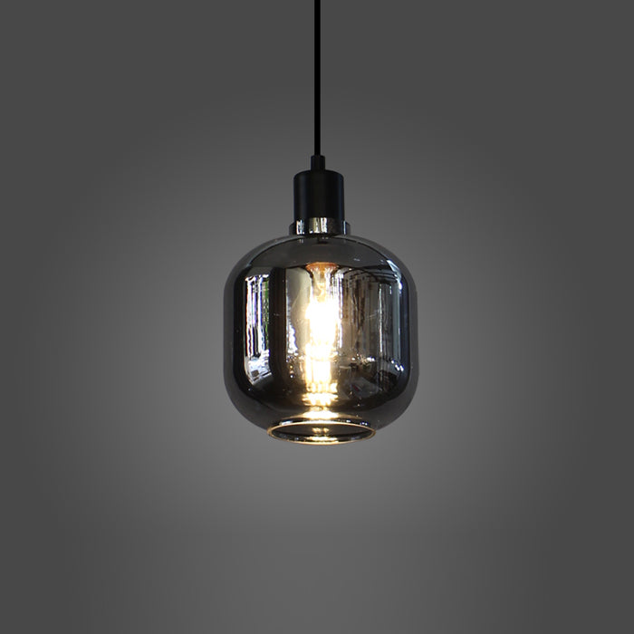 Pendant light Smoke glass Black 198A