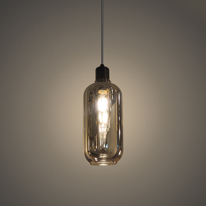 Pendant light Smoke glass Black 198B