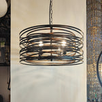 Modern pendant light fixture with concentric metal rings for living room Auckland
