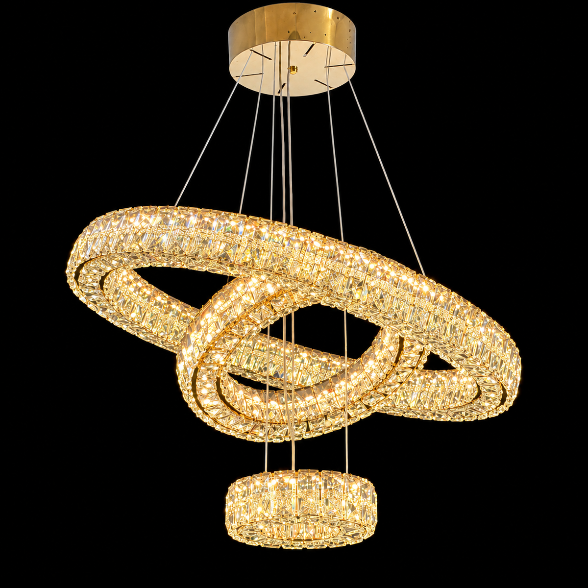 Chrome Crystal Ring LED Chandelier  19021-500