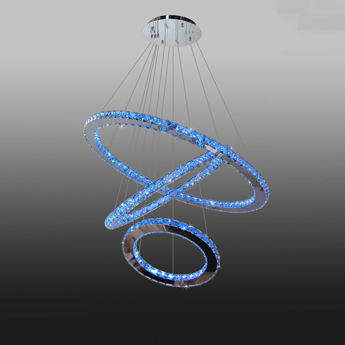 Chandelier RGB changing color Chrome Modern 7031-800mm