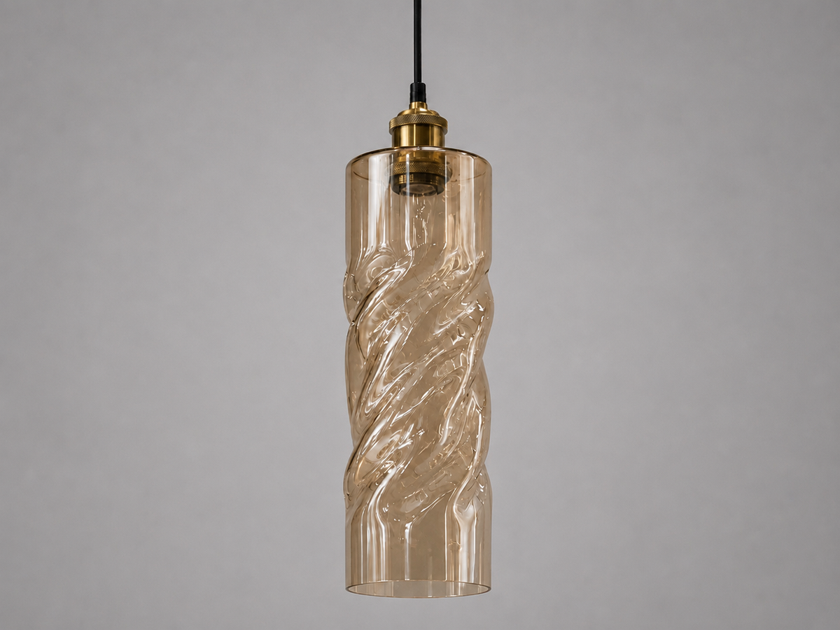 3-Light Amber Textured Glass Pendant Light 7280 AM