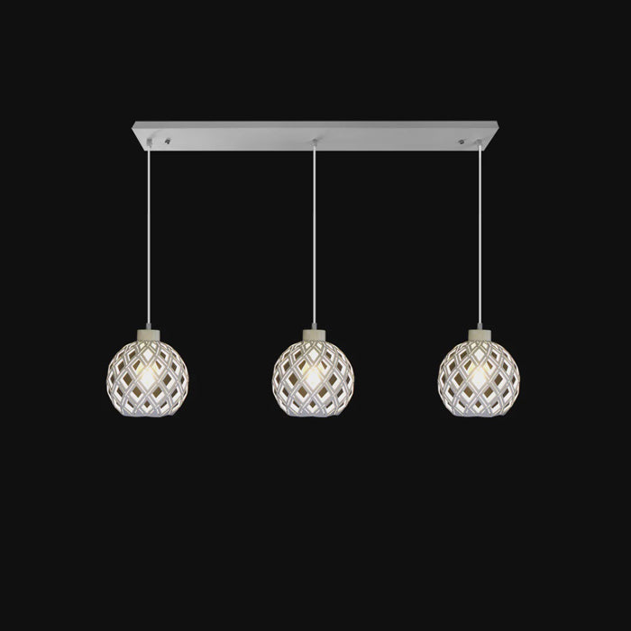 Pendant light Iron White Bar with 7684
