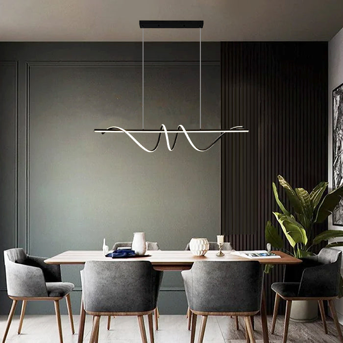Modern dining room with a stylish pendant light NZ