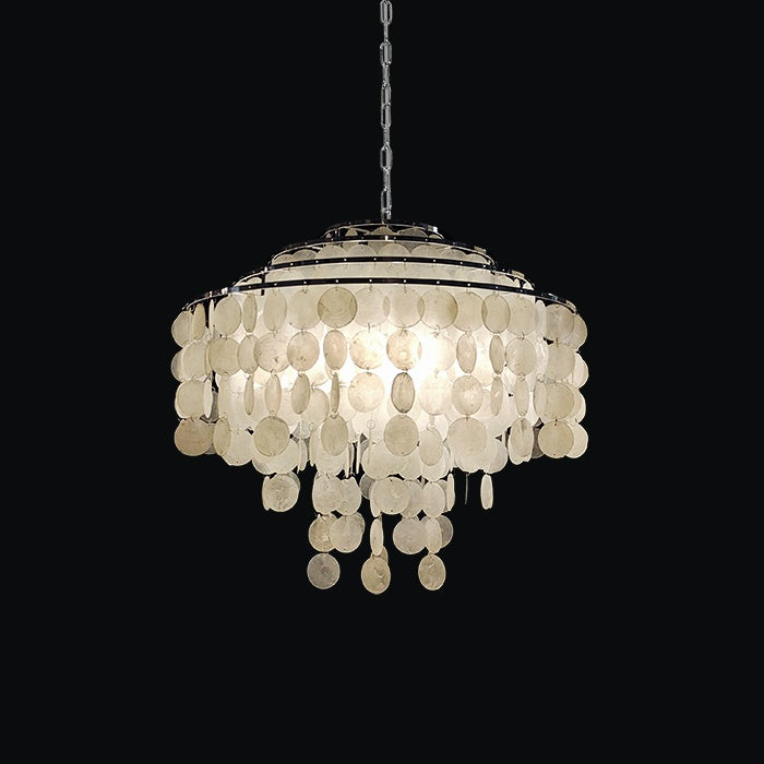 Chandelier with shell-like design