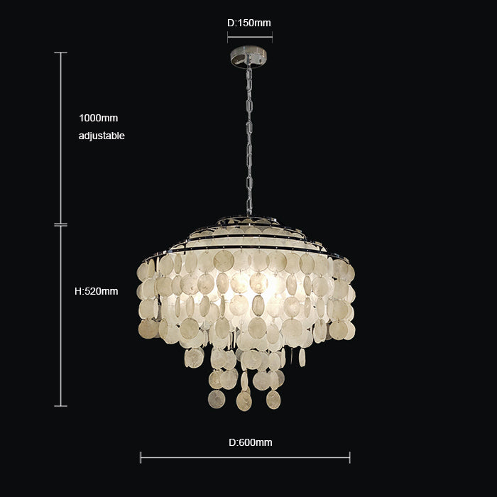 Pendant size diagram over table NZ