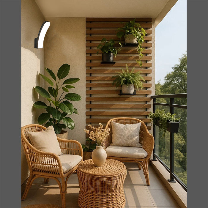 Balcony with led black wall light nz homes