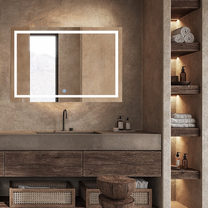 Bathroom with led illuminated mirror Auckland homes