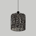 Black brown woven pendant light  for hospitality lighting New Zealand
