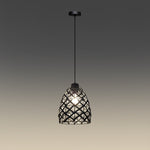 Black lattice pendant light for cafe fit-out Auckland