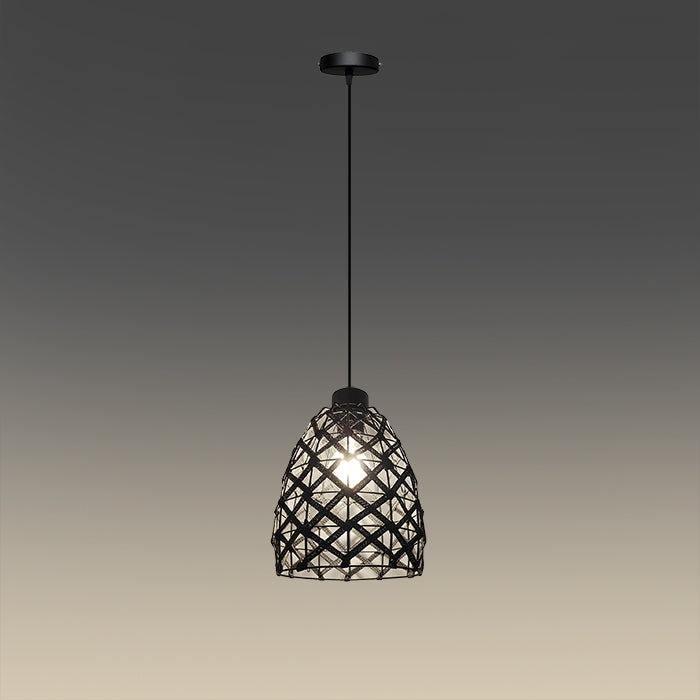 Black lattice pendant light for cafe fit-out Auckland