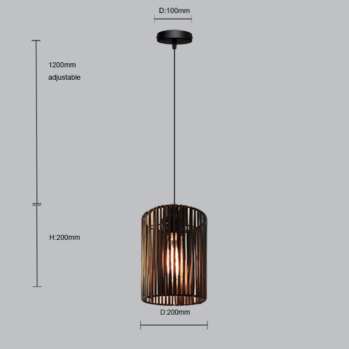 Black  brown pendant light with dimensions nz