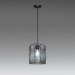 Black pendant light with woven design edenlighting nz