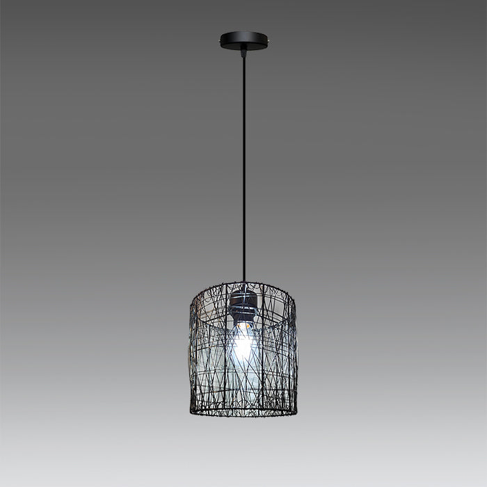 Black pendant light with woven design edenlighting nz
