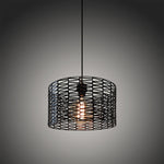 Black wire pendant light hanging above kitchen island nz