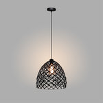 Black woven pendant light for open plan living NZ