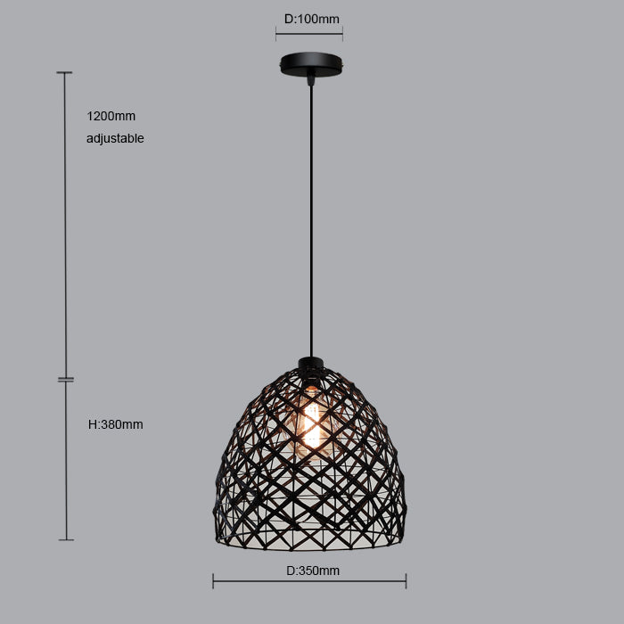 Black woven pendant light with dimensions  nz homes