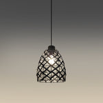 Black woven pendant light  for open plan living NZ