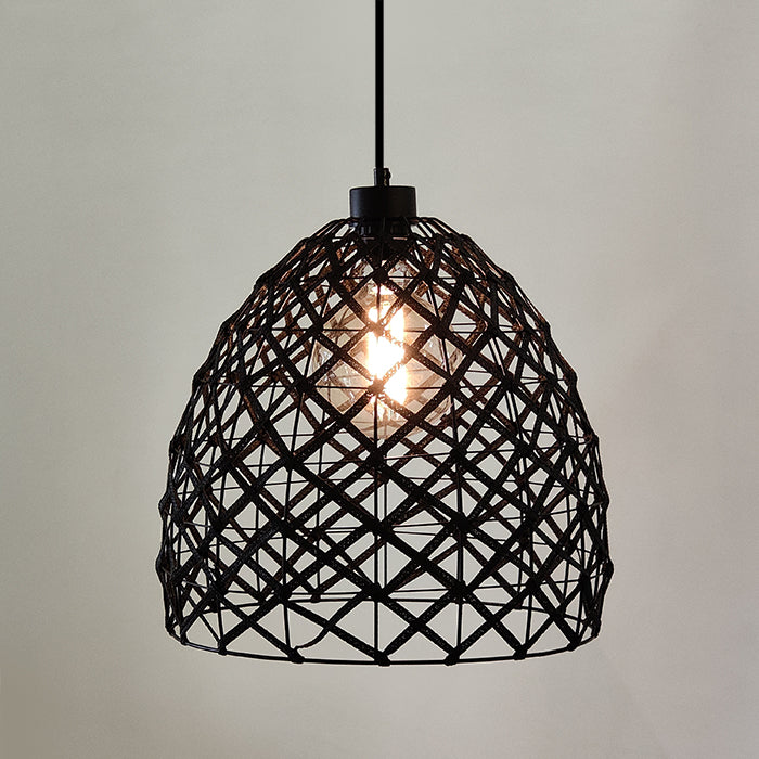 Black woven pendant light for Auckland interior projects