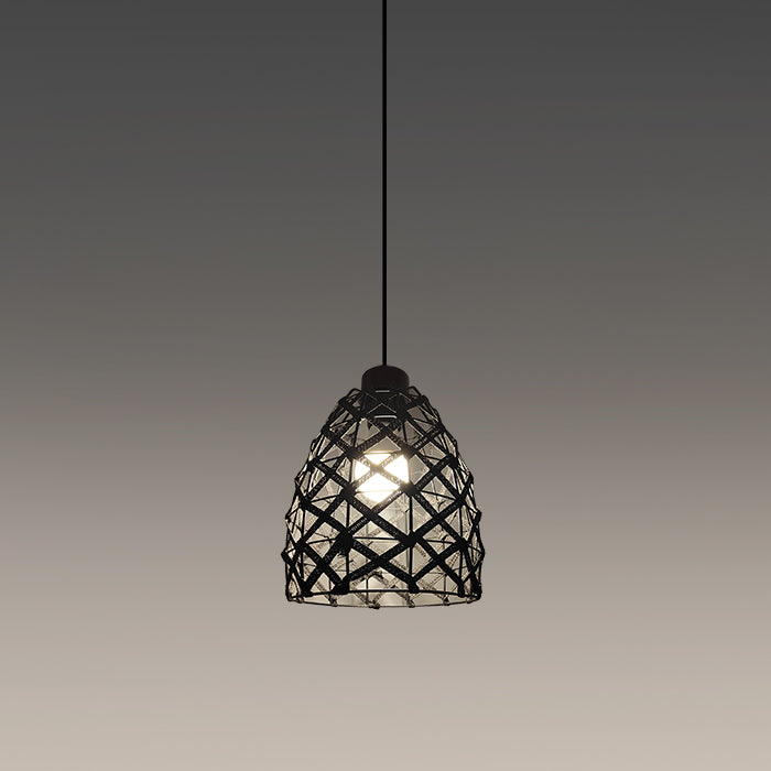 Black woven pendant light for kitchen island Auckland
