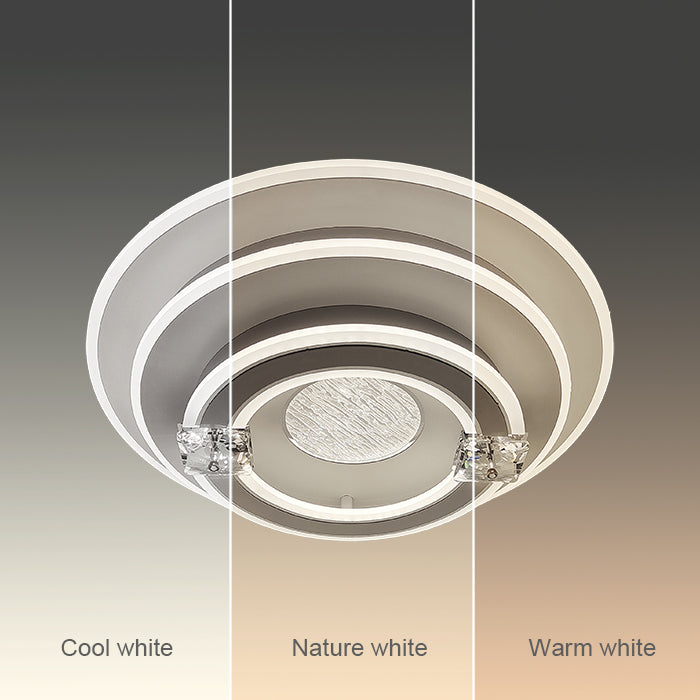Ceiling light fixture with three color options labeled 'Cool white', 'Nature white', and 'Warm white' nz