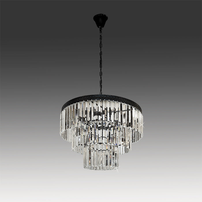 Chandelier with crystal accents black iron chain west auckland