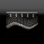 Chandelier with crystal beads on kitchen ceiling nz