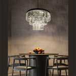 Chandelier hanging above a dining table  in a modern interior setting nz