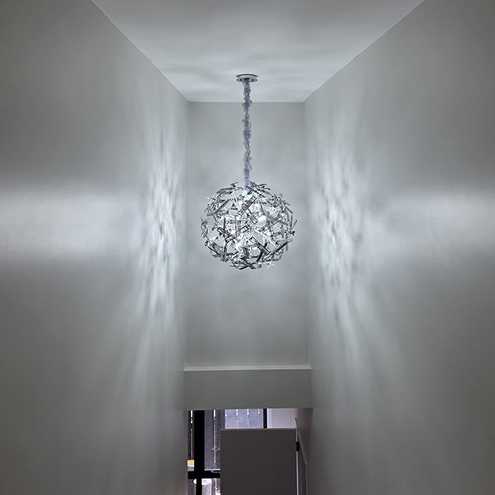 Chandelier hanging from the ceiling in the entry area auckland