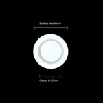 Circular white object with measurementsnz