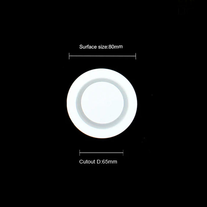 Circular white object with measurementsnz