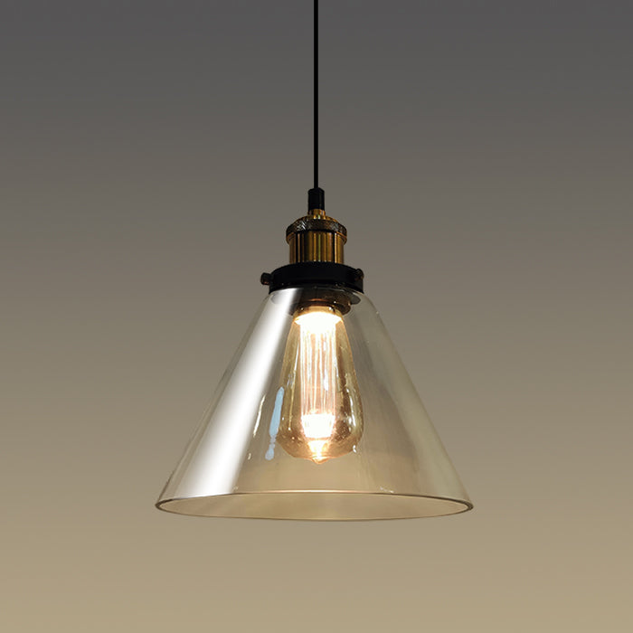 Conical pendant light with a clear glass shade auckland homes