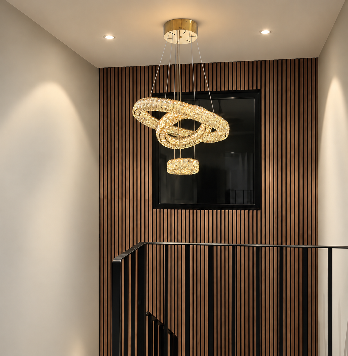Chrome Crystal Ring LED Chandelier  19021-500
