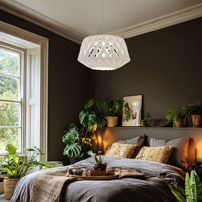 Cozy bedroom with a decorative  pendant light nz