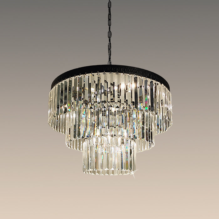 Crystal chandelier with black iron frame west auckland