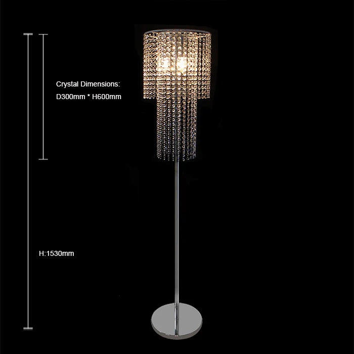 Crystal floor lamp with dimensions on the floor auckland