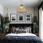 Decorative bedroom with a textured pendant light west auckland