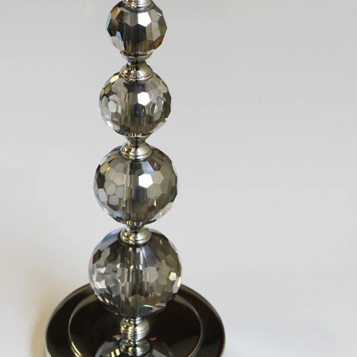 Decorative candle holder with faceted glass beads NZ