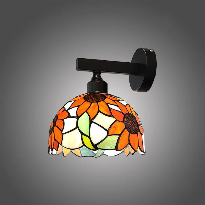 Decorative wall light with stained glass shade auckland