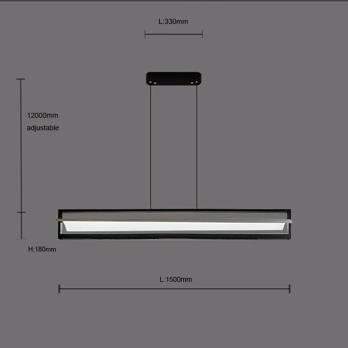 Diagram of a pendant light with dimensionsnz
