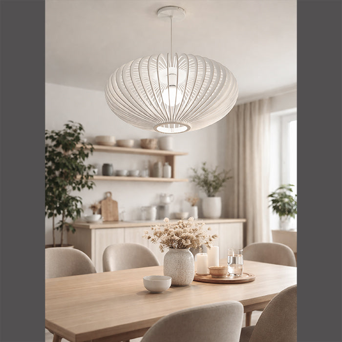 Dining room with a modern pendant light fixture west auckland 