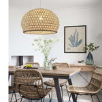 Dining room with  a woven pendant light west auckland