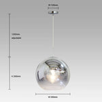 Glass Pendant light with dimensions nz