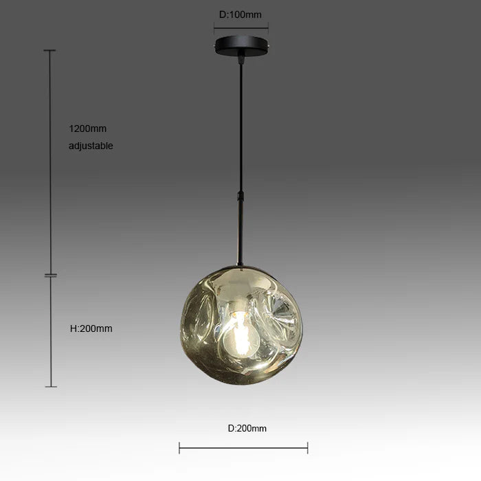 Glass pendant light with dimensions west auckland