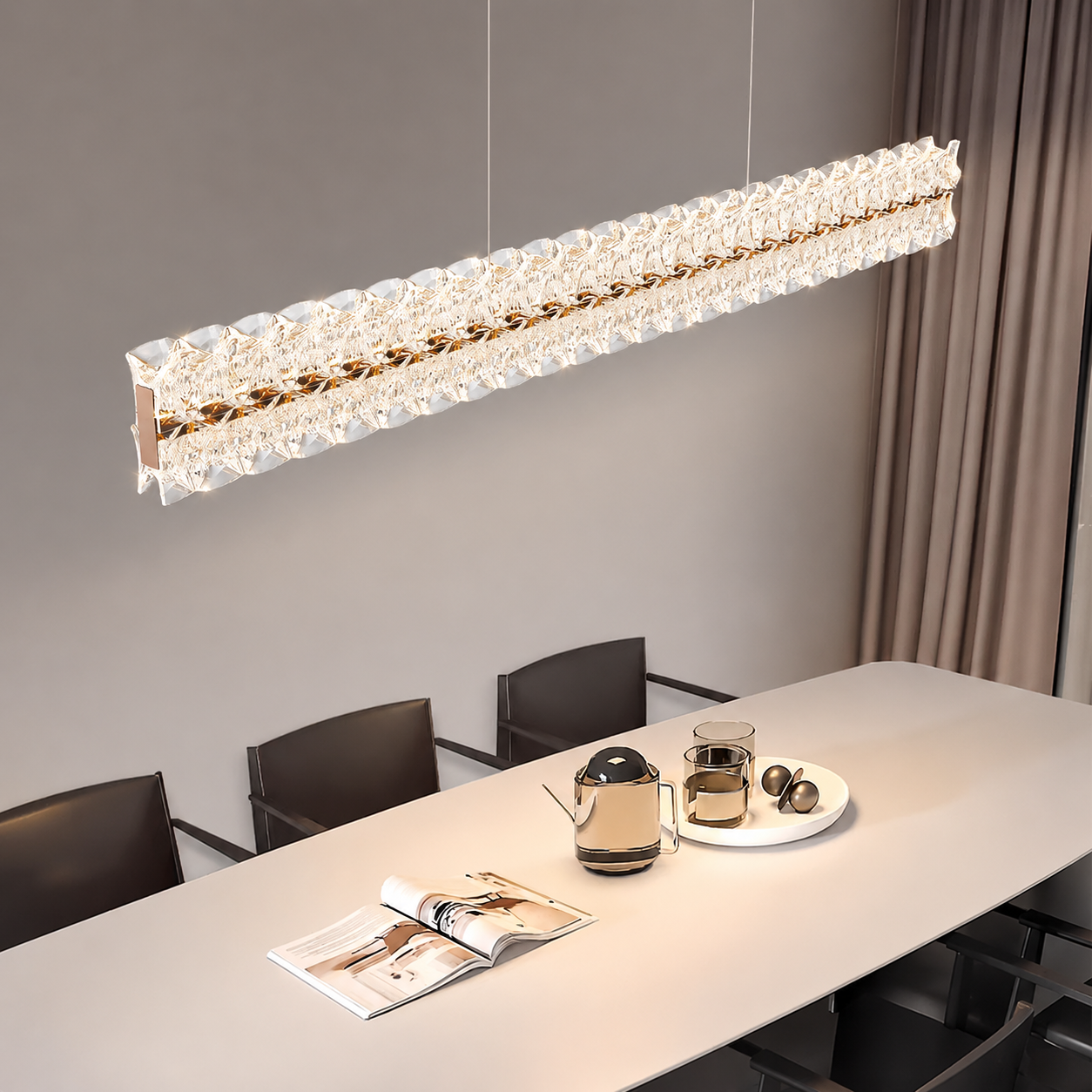Modern Gold Linear LED Pendant Light 76088-1.2