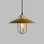 Gold pendant light with a visible bulb NZ